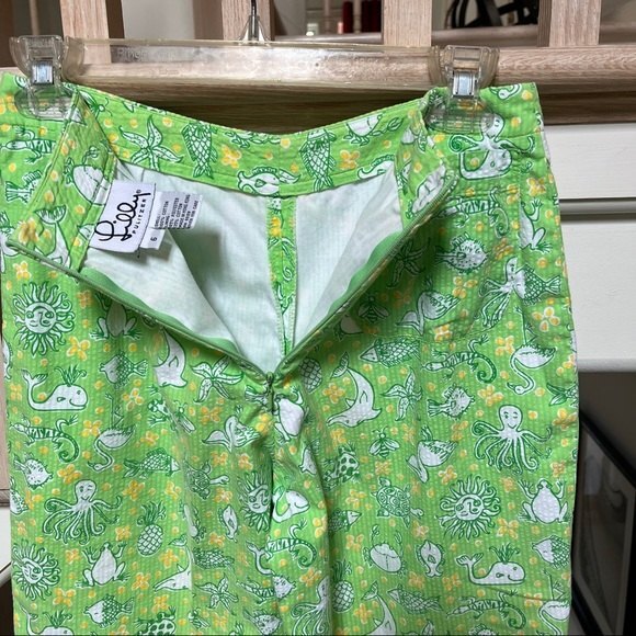 Lilly Pulitzer White Tag Vintage Sea Creature Print Cropped Pants 6 - Picture 8 of 10